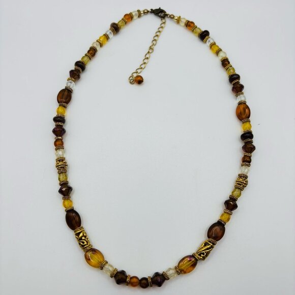 Unbranded Amber Color Clear Bead Necklace 18-20” - Picture 1 of 4